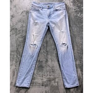 American Eagle Next Level Flex Jeans Mens 32x32 Light Wash Distressed Stretch